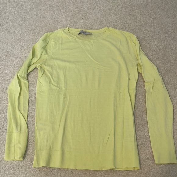 Bright lime/yellow light knit long sleeve Loft sweater Sz S - Picture 1 of 3